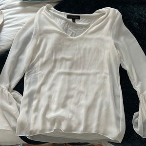 Banana Republic lined sheer blouse with bell sleeves